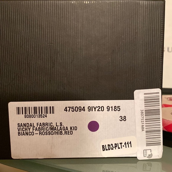 NIB GUCCI Red Gingham Princetown MULES Slides/Loafer Flats sz 7-7.5 US/38 ITALY - Picture 12 of 13